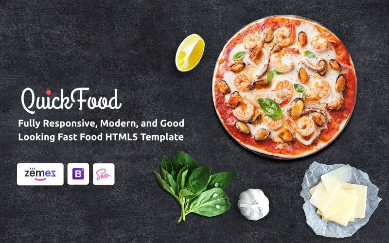 Quick 食物 - Fast 食物 餐厅 HTML5 网站 Template