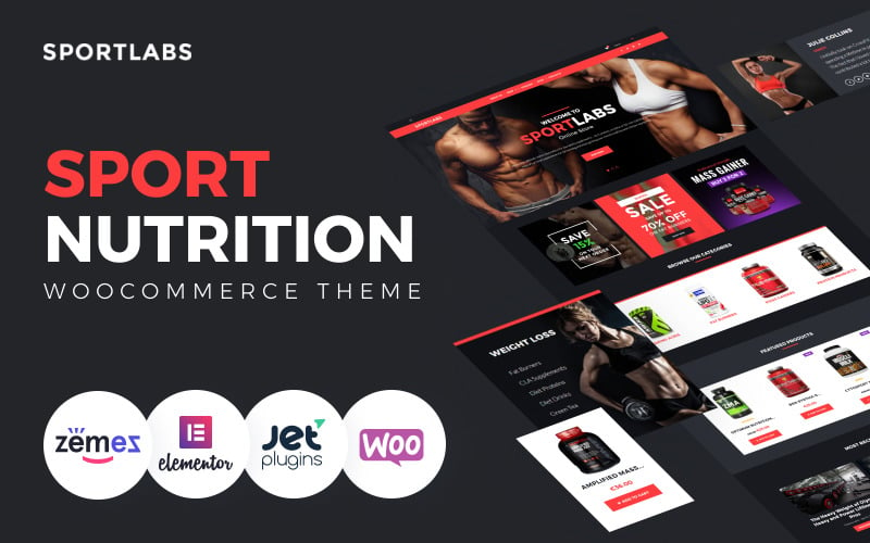 SportLabs - тема спортивного харчування WooCommerce