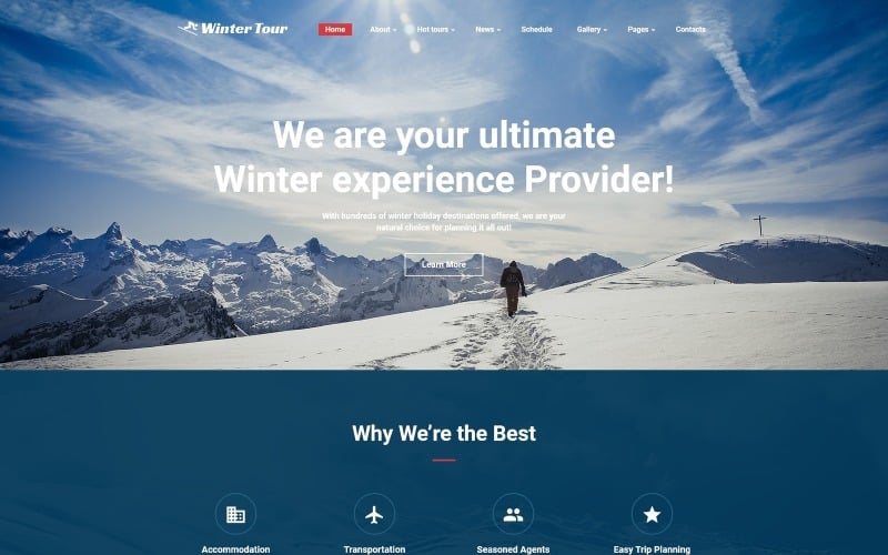 冬季旅游-旅游 & 旅行社网站模板