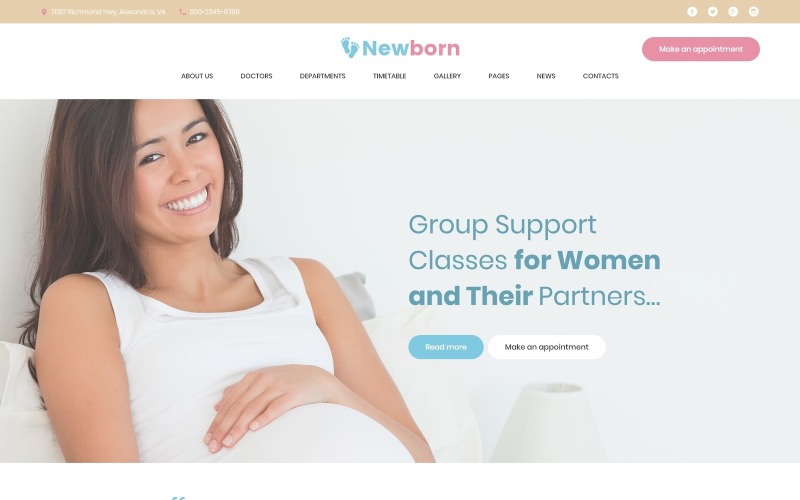 Recién nacido - Tema de WordPress del Centro de soporte para el embarazo