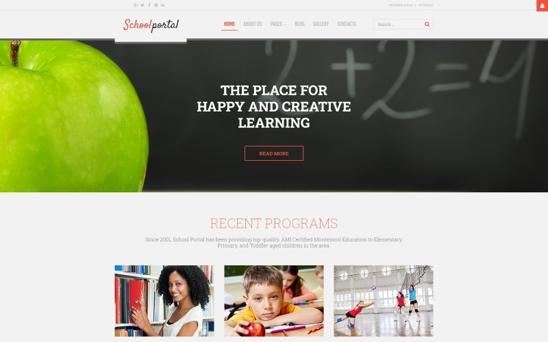 学校Portal -教育多页创意模板Joomla
