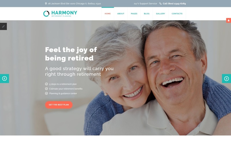 Harmony - Joomla-sjabloon voor pensioenplanning