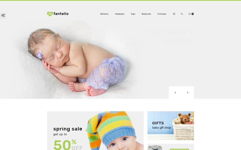 Infantello - Tema da PrestaShop de loja de roupas infantis