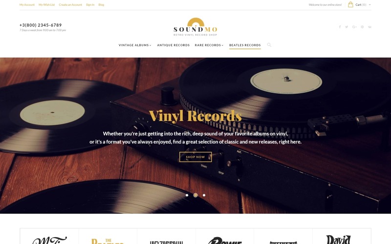 SoundMo - Winyl i produkty audio Motyw Magento