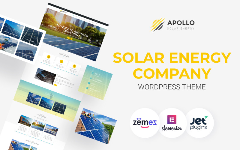 Apollo - Duyarlı Güneş Enerjisi Şirketi WordPress Teması
