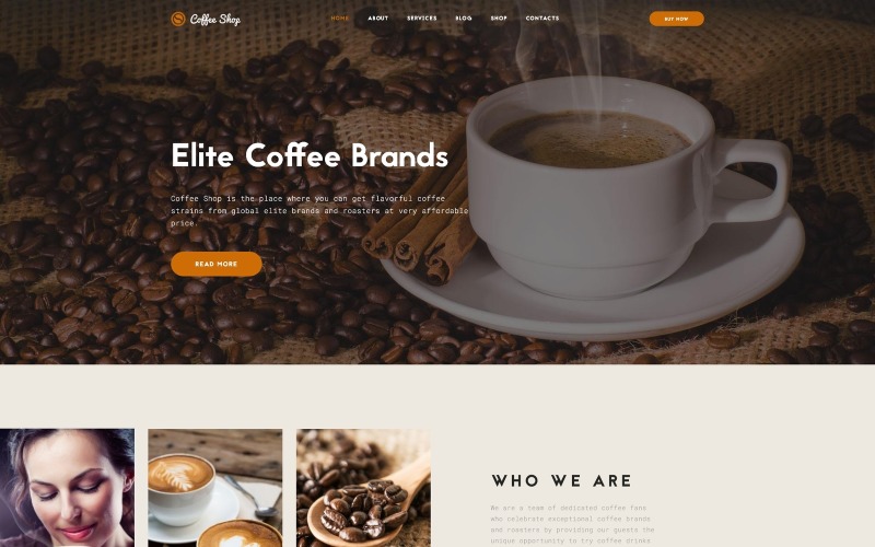 Coffeeshop Website sjabloon met meerdere pagina's