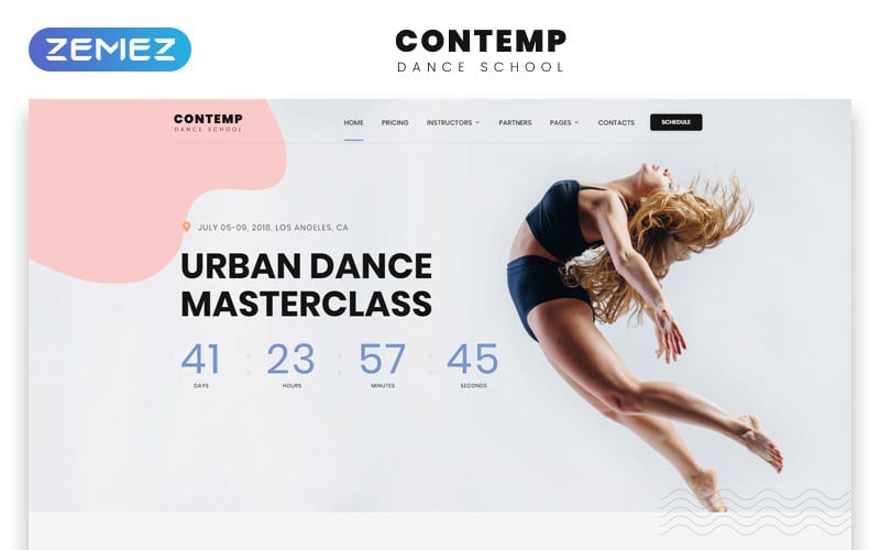 当代舞蹈学校多页创意引导HTML网站模板