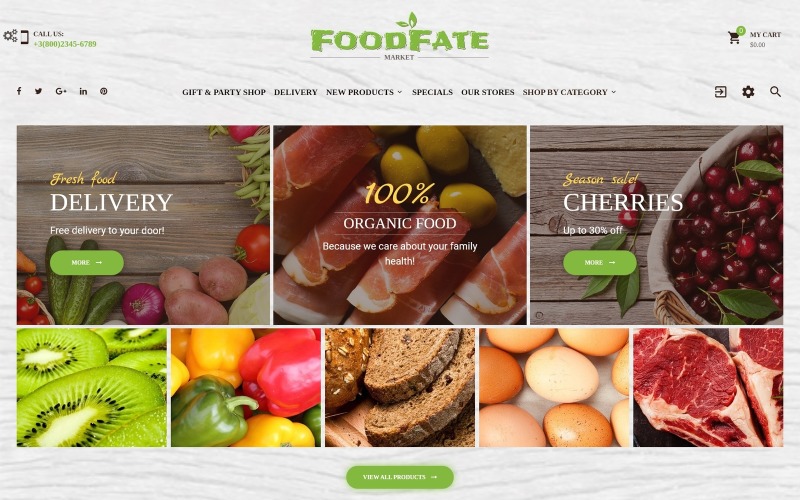 FoodFate - PrestaShop šablona s potravinami