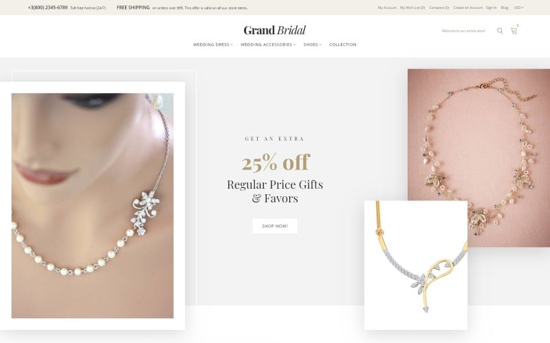 Grand Bridal - Bridal Store Magento Teması