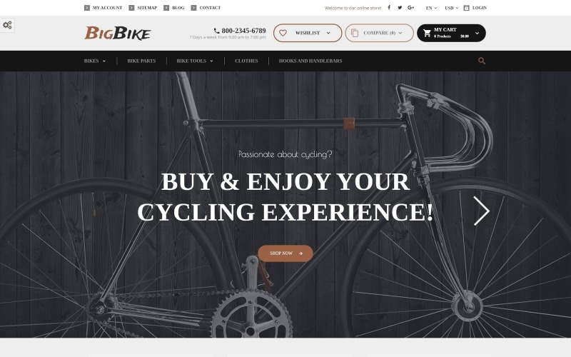 BigBike - Responsive PrestaShop-thema van de fietsenwinkel