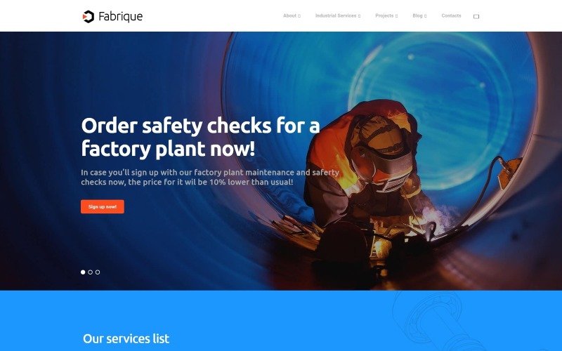 WordPress motiv Fabrique - Industrial & Engineering