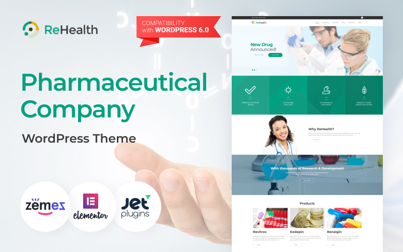 ReHealth - Tema de WordPress para farmacias y médicos