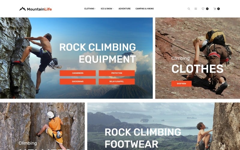 登山生活-登山者的装备Magento主题