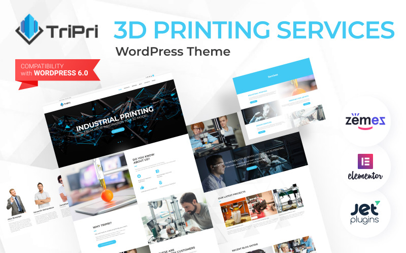 TriPri - Thème WordPress pour les services d'impression 3D