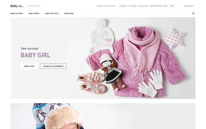 Babyis - Tema Magento reattivo per negozio di abbigliamento per bambini