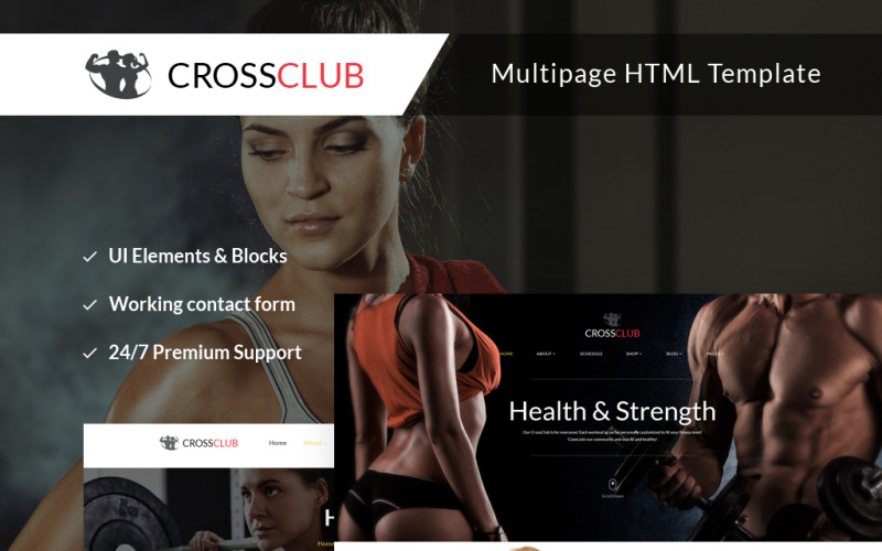 Crossclub - Bodybuilding & Crossfit Responsive Webbplatsmall