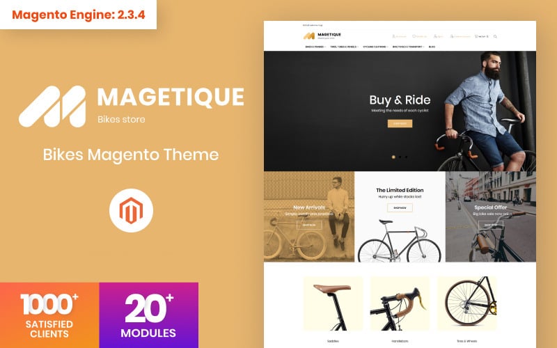 Magetique -自行车AMP Magento主题