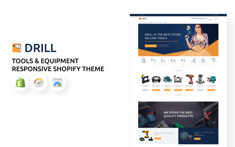 Адаптивна тема Shopify для магазину інструментів і обладнання