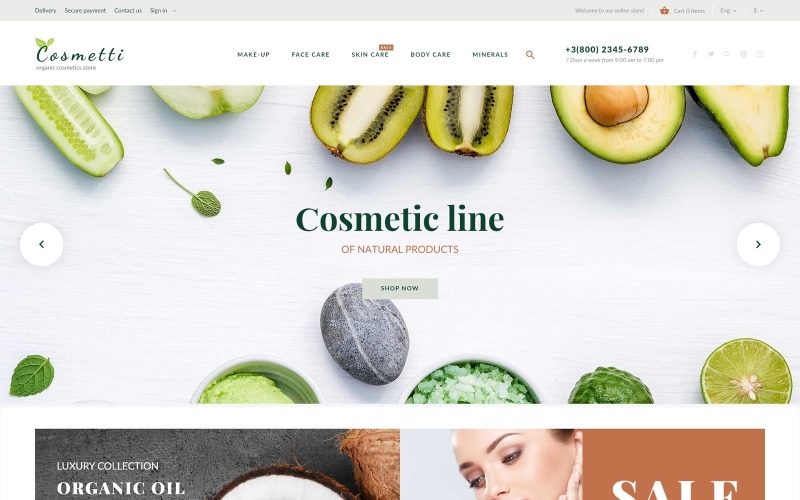 Cosmetti - Kozmetikai üzlet PrestaShop téma