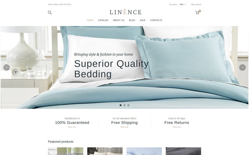 Linne & spets responsivt Shopify-tema