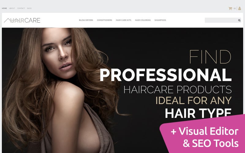 Cuidados com os cabelos - modelo de comércio eletrônico MotoCMS para salão de beleza profissional