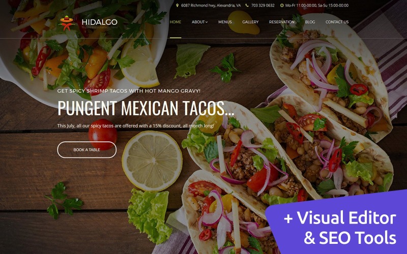 Mexikanisches餐厅MotoCMS网站