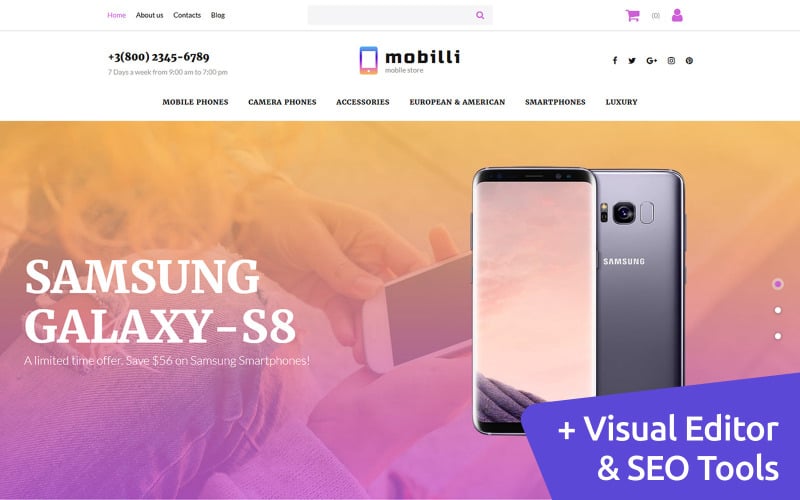 Mobile Store 响应 MotoCMS电子商务 Template