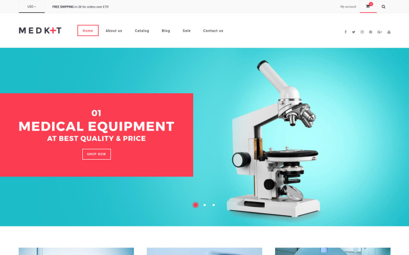 Tema Shopify Responsivo de Equipamentos Médicos