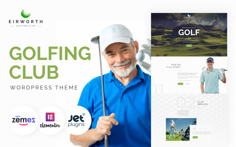 Eirworth - Duyarlı Golf Kulübü WordPress Teması