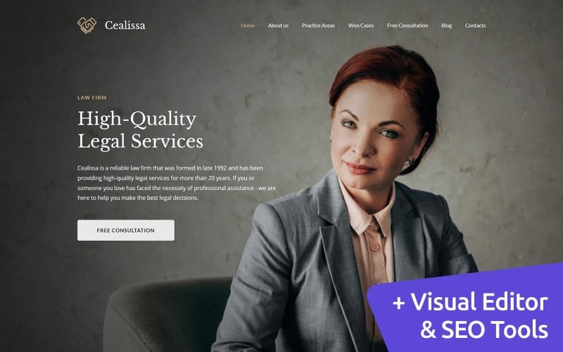 Cealissa - Lawyer & Attorney Premium Moto CMS 3 Template