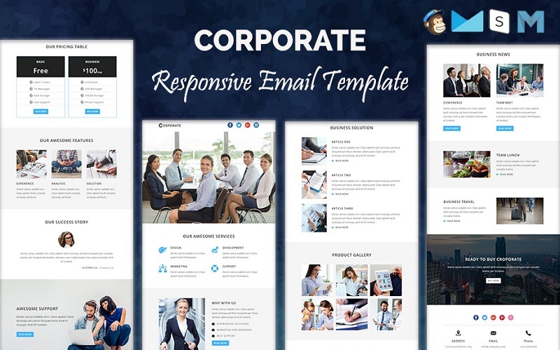 CORPORATE - Responsive Newsletter-Vorlage