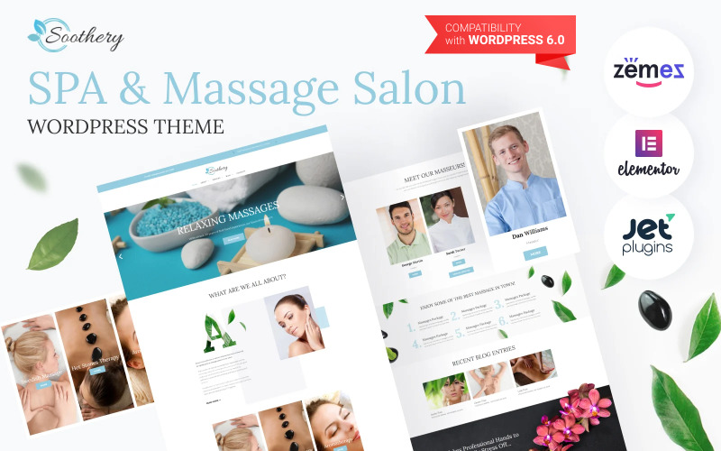 Soothery - Tema WordPress responsivo para salão de massagem e spa