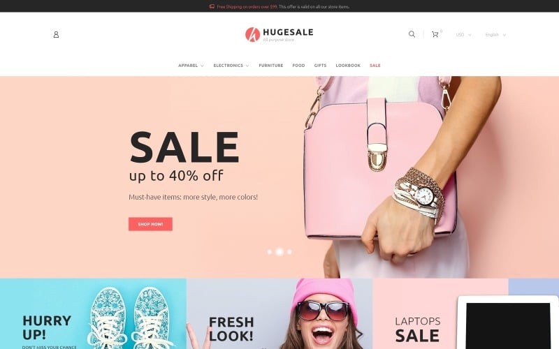 Тема PrestaShop Hugesale