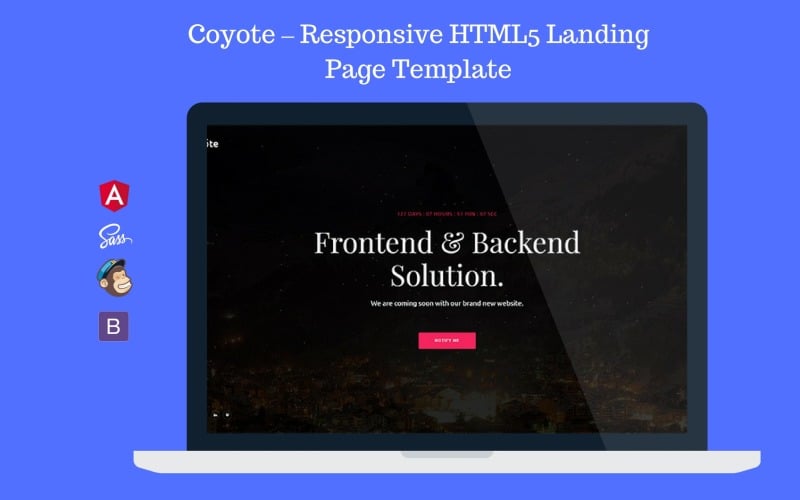 Coyote -响应HTML5登陆页/即将到来的模板登陆页模板