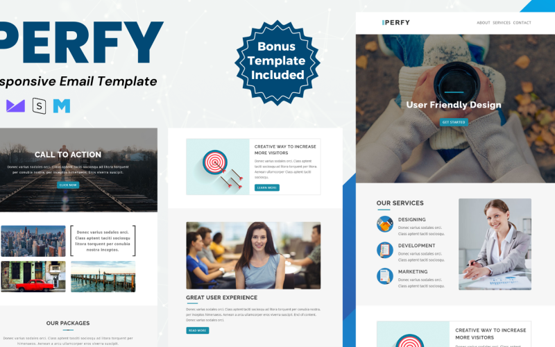 Perfy responsieve nieuwsbriefsjabloon