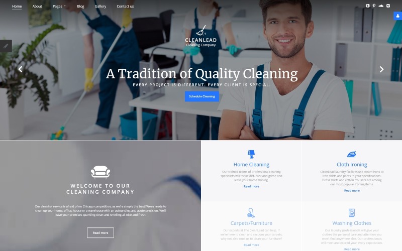 Cleaning 响应 Joomla Template