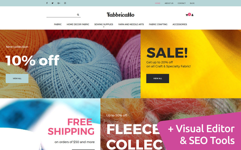 Fabricatto - Hobby i rzemiosło Szablon e-commerce MotoCMS