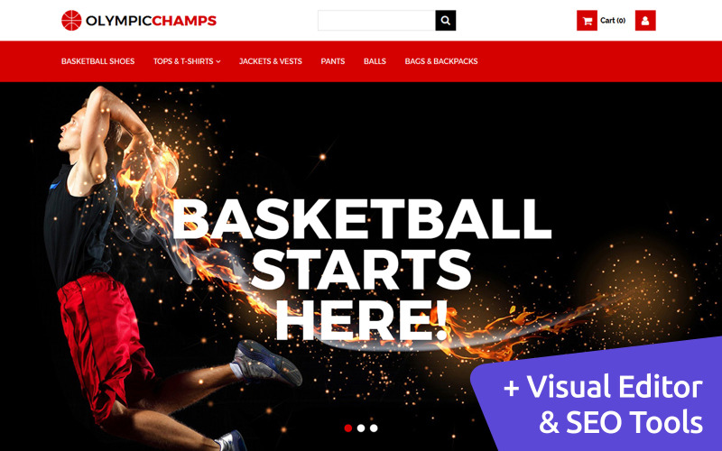 奥运冠军-篮球MotoCMS电子商务模板