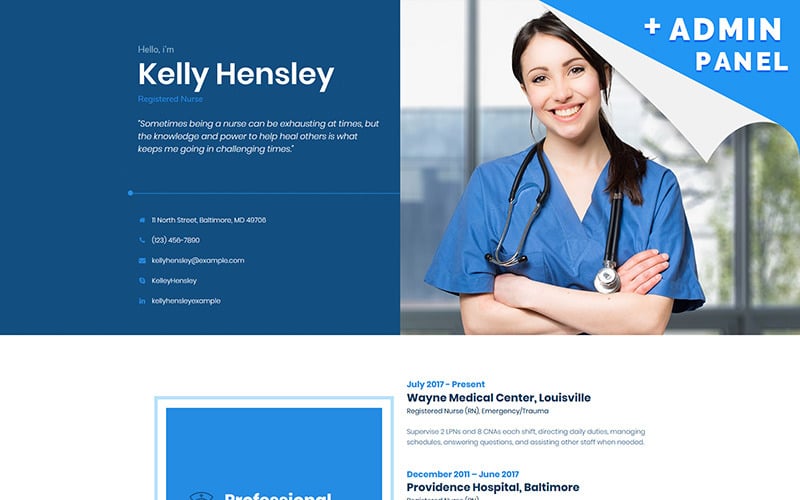 Personal Page Responsive Landing Page Template
