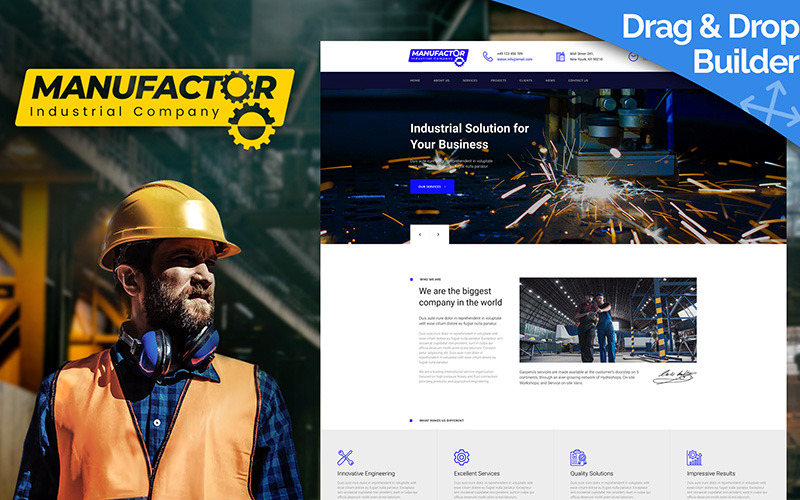 ManuFactor - 多用途 Industrial and Manufacturing Moto CMS 3 Template