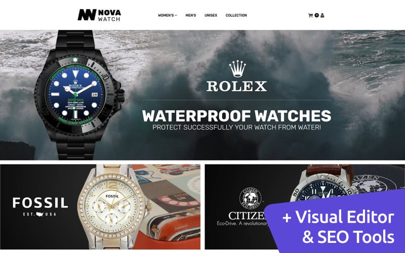 Nova Watch - Órák Store MotoCMS e-kereskedelmi sablon