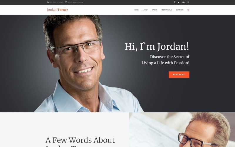 Jordan Turner - WordPress-tema för livscoaching