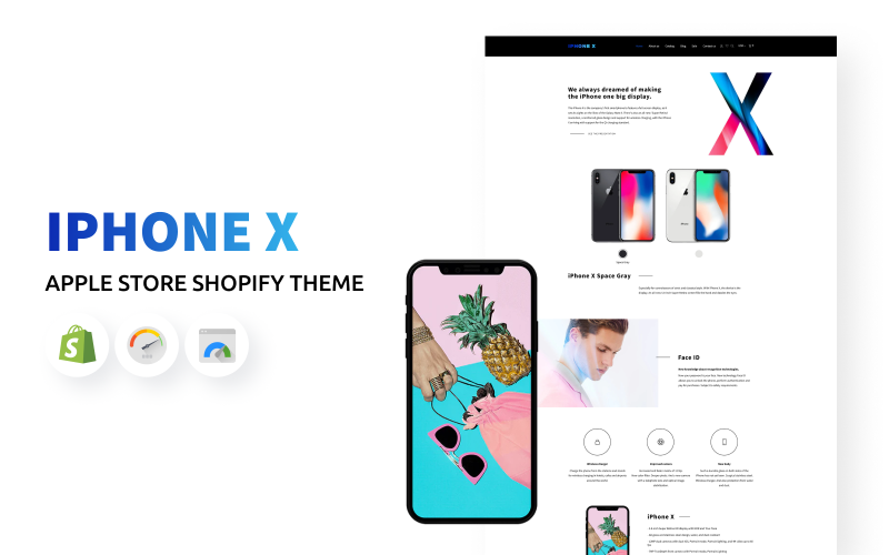 iPhone X - Tema Shopify dell'Apple Store
