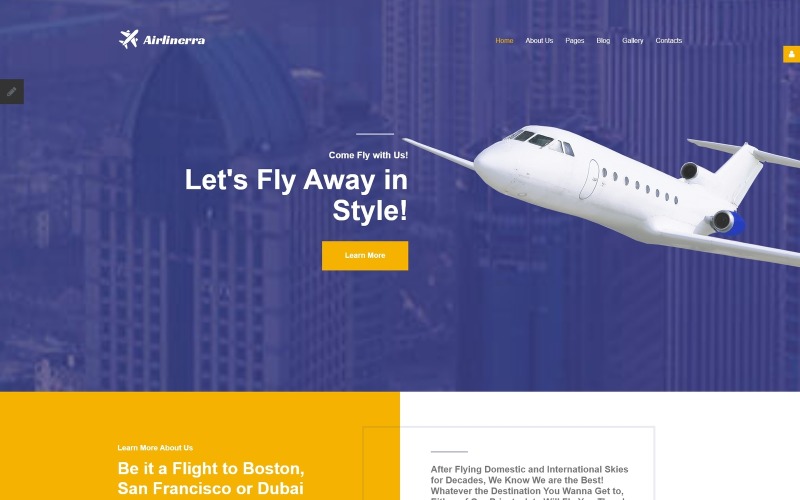 Airlinerra -私人航空Joomla模板