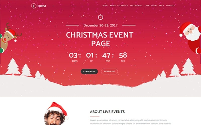 Echrist - modelo de página inicial de evento de 圣诞节