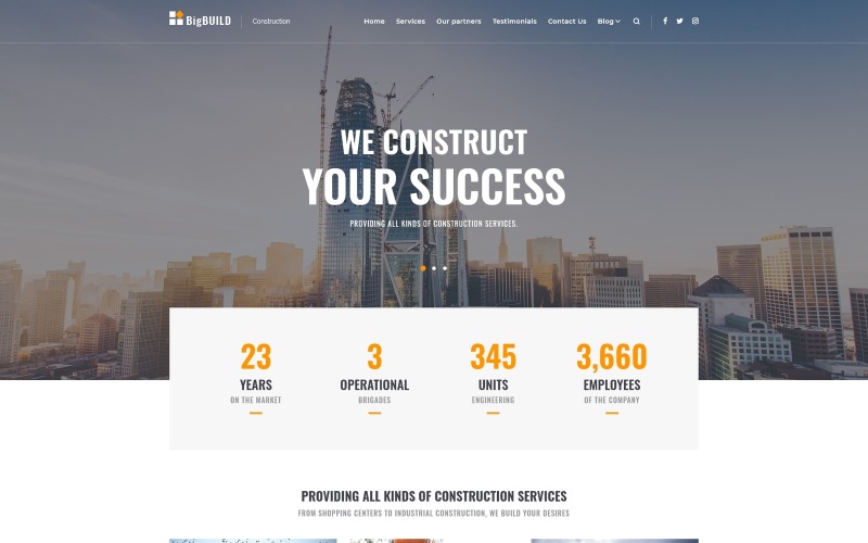 BigBuild - motyw WordPress w budownictwie