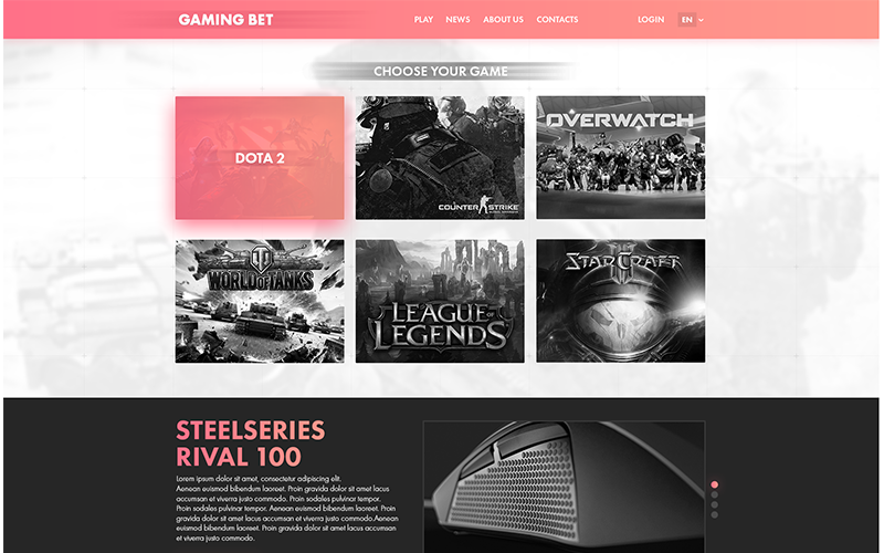 Gaming Inzet PSD-sjabloon