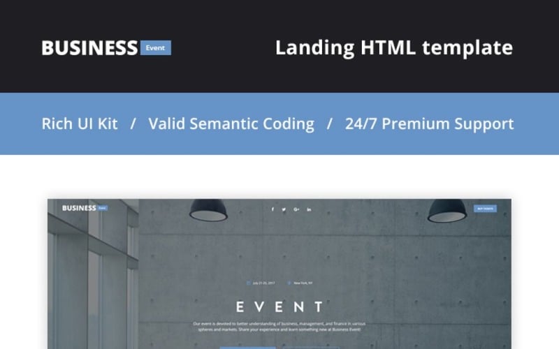 Evento aziendale - Modello di pagina di destinazione per pianificatore di eventi
