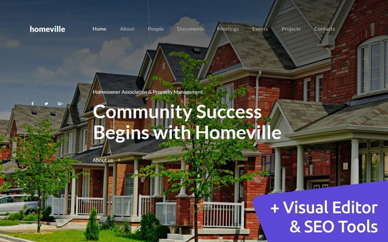 Homeville——Премиумшаблон摩托CMS 3Ассоциациидомовладельцев
