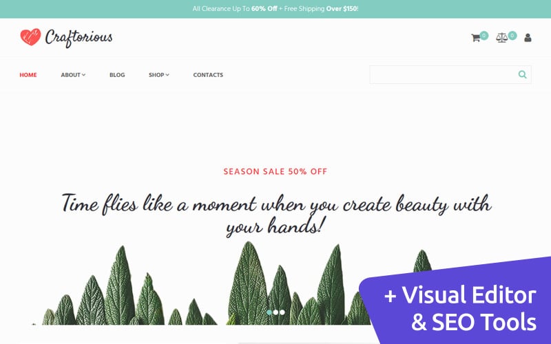 Craftorious - Шаблон електронної комерції MotoCMS магазину подарунків ручної роботи